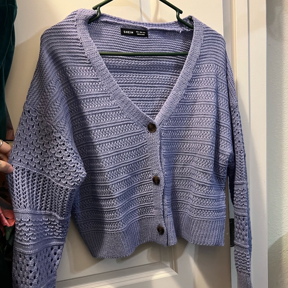 Lavender button up cardigan
